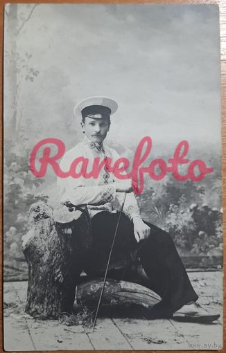 1914 Открыточный формат речной флот? полешук? вышиванка редкий сюжет ретро типажи фотоателье