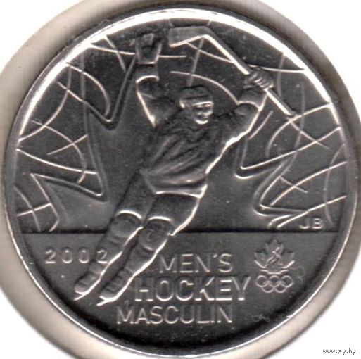 КАНАДА 25 центов 2009 "Победа мужской сборной на олимпиаде 2002" BU!