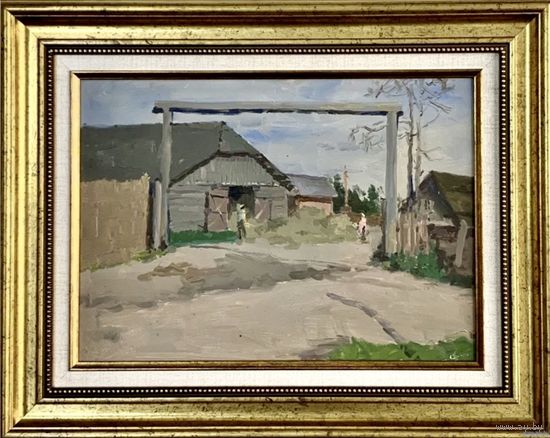 Дорошевич Ф.И;Сельский вид;картон/масло;24/35см