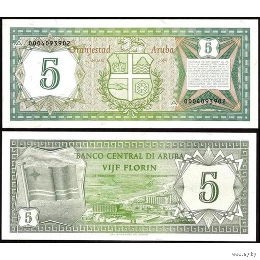 Аруба 5 флоринов образца 1986 года UNC p1