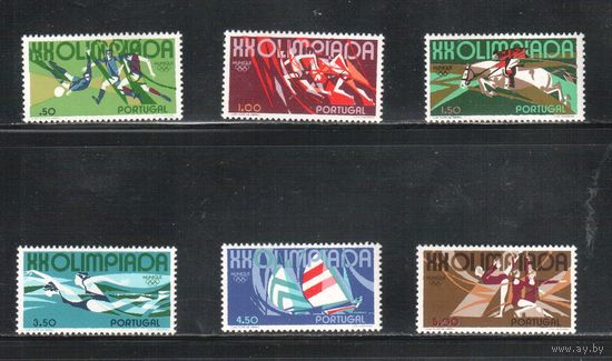 Португалия-1972,(Мих.1172-1177) , ** , Спорт,  ОИ-1972(полная серия),
