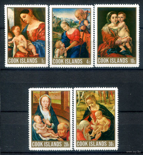 Острова Кука - 1968г. - Рождество, картины - 5 марок - полная серия, MNH [Mi 207-211]. #3-WB-Z-1-18