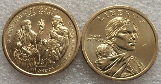 США, 1 доллар 2026 г. Серия Коренные американцы. "Полли Купер - Союзники онейда на Велли-Фордж".