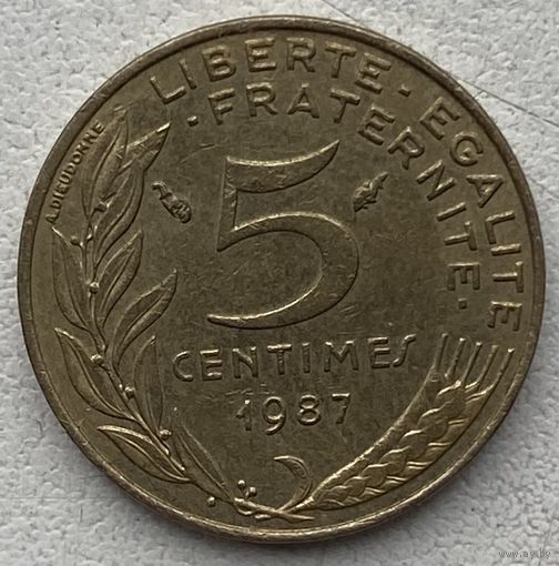 Франция 5 сантимов 1987 г.
