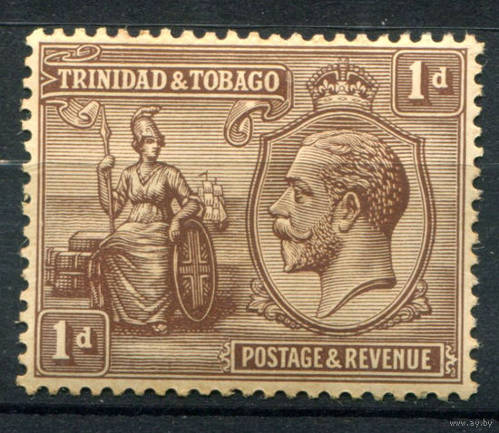 Британские колонии - Тринидад и Тобаго - 1922/28г. - Британия, король Георг V, 1 P - 1 марка - MH [Mi 105]. #4-B5-124-A-1