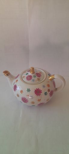 ЧАЙНИК ЗАВАРНИК.ЦВЕТЫ.СТАРЫЙ КИЕВ.РУЧНАЯ РОСПИСЬ.ЗОЛОЧЕНИЕ