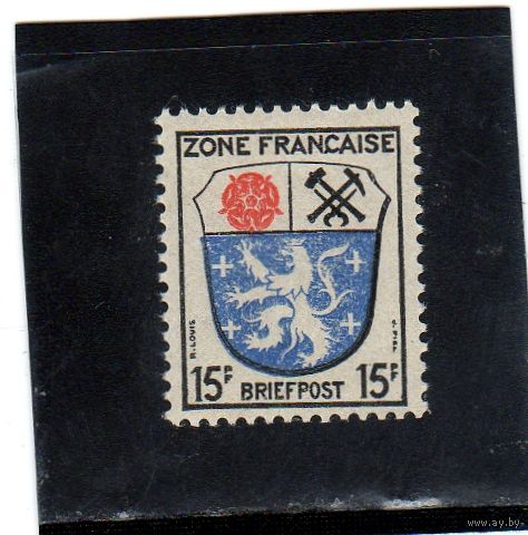 Германия. Союзная оккупация. Французская зона.Ми-7. Герб Саара.1945.