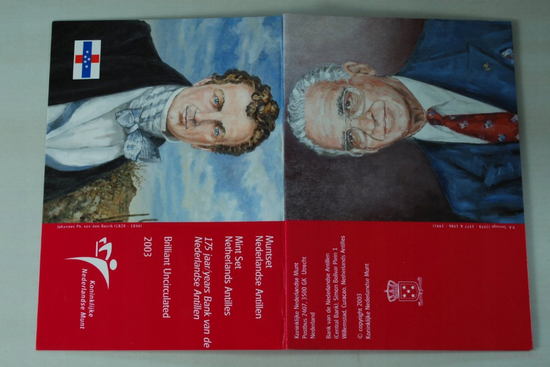 Антильские острова (Антилы), годовой набор 8 монет (Нидерланды/Голландия) 2003 год, 1+5+10+25+50 центов 1+2,5+5 гульденов, Proof.