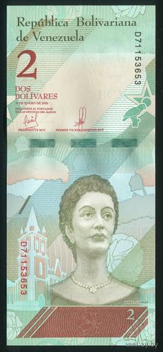 Венесуэла 2 боливара 2018 г. Р101. Серия D. UNC