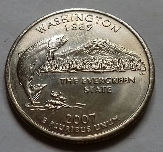 25 центов, квотер США, штат Вашингтон, P D