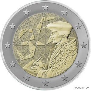 2 евро 2022 Литва 35 лет программы Erasmus UNC из ролла