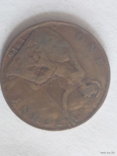 1 пенни 1916 великобритания