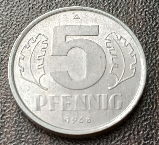 Германия - ГДР 5 пфеннигов, 1968    ( 1-6-6 )