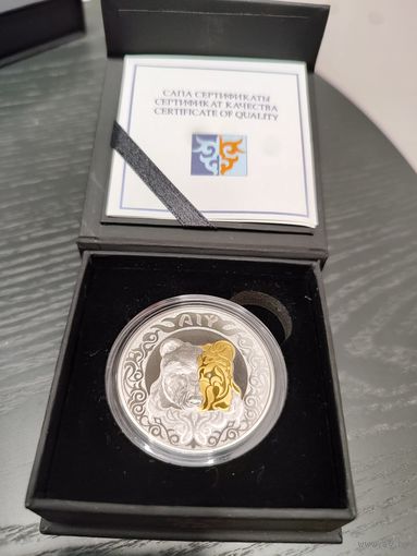 Медведь AIY Тотем Кочевников 2024 Казахстан 1000 тенге Бриллиант Пруф