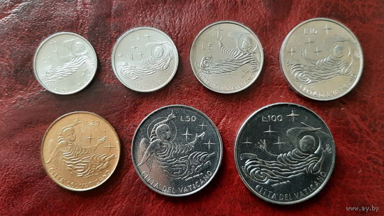 Ватикан. комплект 7 шт. (1, 2, 5, 10, 20, 50, 100 лир) 1969 г.