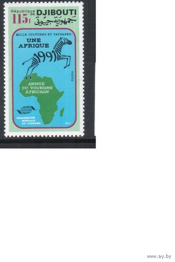 Джибути-1991 (Мих.546) **  , Туризм, Карта(одиночка)