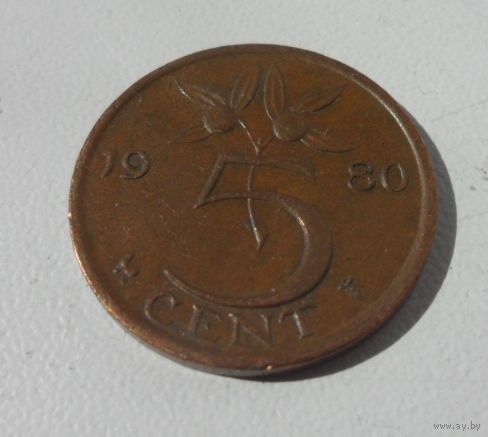 5 центов Нидерланды 1980 г.в.