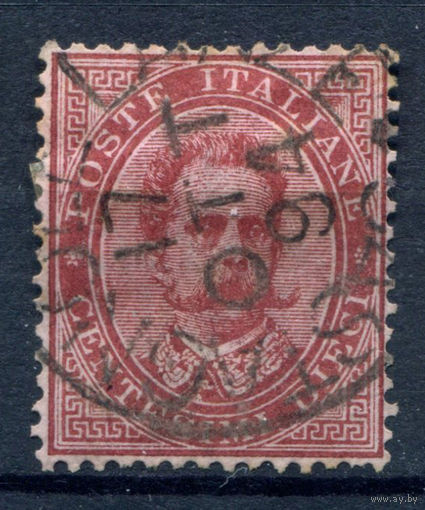 Италия (Королевство) - 1879г. - король Умберто I, 10 с - 1 марка - гашёная [Mi 38]. #1-It-8-A-2