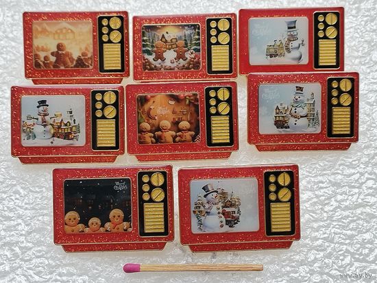 Комплект знаков 8 шт. С Новым годом! тяжёлые, цанги