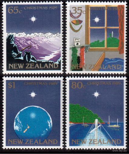 Новая Зеландия. Рождество и Новый год (Christmas). Звезда. Праздники. 1989 год **