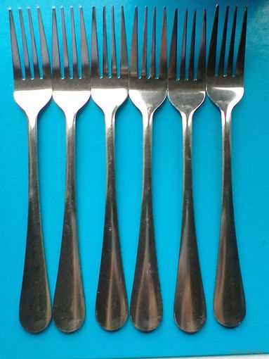 Шесть Столовых Вилок (Нерж.) - Одним Лотом.