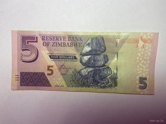 Зимбабве 5 долларов 2019-02