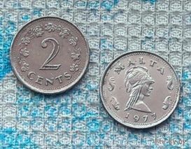 Мальта 2 цента 1977 года