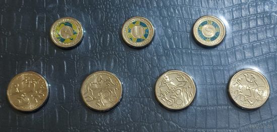 Австралия набор 3*2 доллара и 4*1 доллар. Игры Содружества 2022.