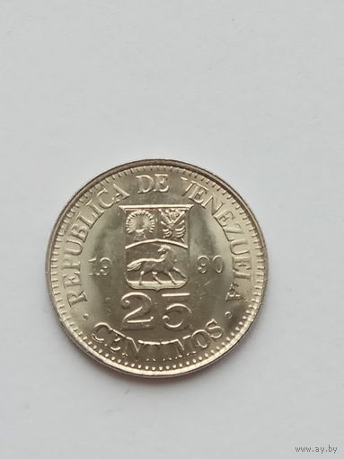 Венесуэла 25 сентимо 1990