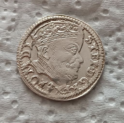 3 гроша 1586 Баторий Вильня в блеске