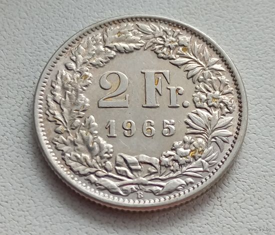 Швейцария 2 франка 1965 год серебро