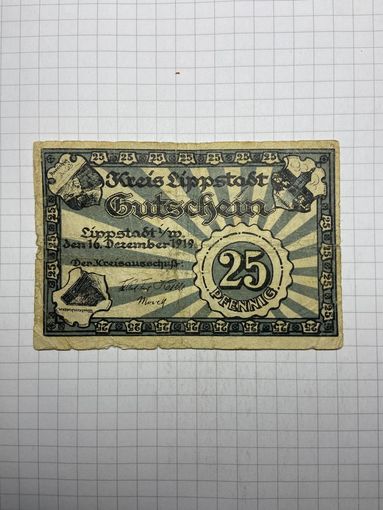 Нотгельд 25 пфеннигов Германия -3012