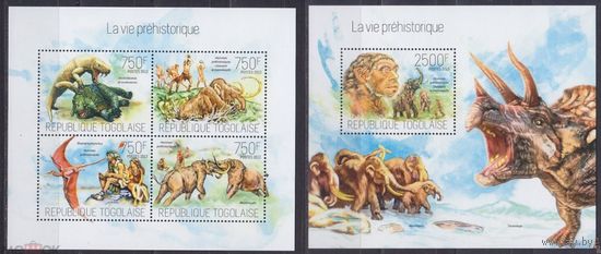 ТОГО  2013 СЕРИЯ Блоков динозавры рептилии   фауна  MNH