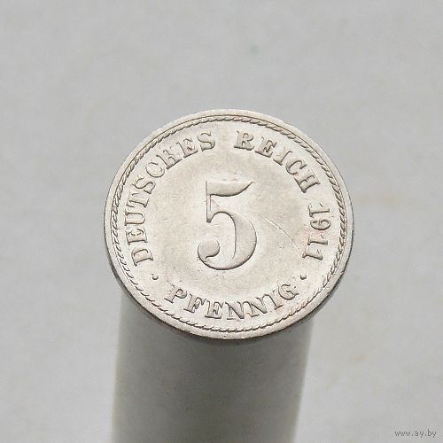 Германия 5 пфеннигов 1911 A