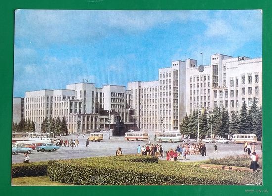 Открытка, ДПМК "Минск. Дом правительства, площадь Ленина". Фото Б.Круцко, 1977
