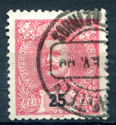 Португалия (Королевство) - 1898/1905г. - Король Карлуш I, 25 R - 1 марка - гашёная [Mi 147]. #1-Po-13-A-1
