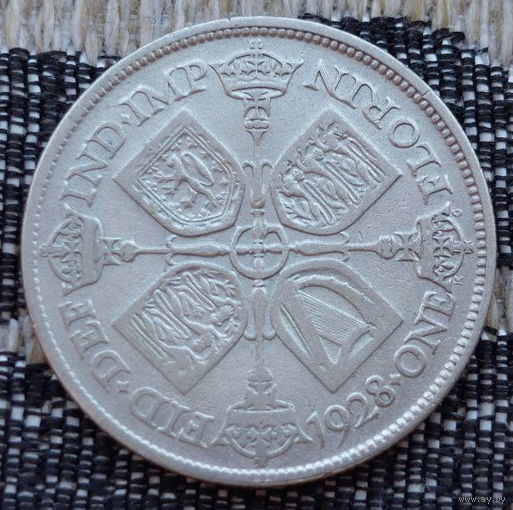 Великобритания 2 шиллинга (флорин) 1928 года. Георг V. Серебро! Предложите свою цену или обмен! Y