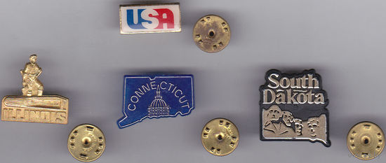 США: штат Иллинойс; штат Коннектикут; штат Южная Дакота (портреты президентов на скалах).