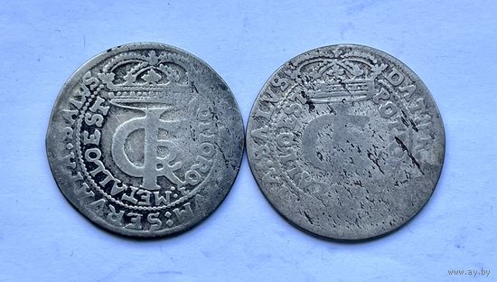 Монеты СЕРЕБРО Польша ТЫМФ 1665 год ЯН КАЗИМИР