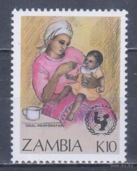 [632] Замбия 1988. Дети.Мать с ребенком. Концовка серии. MNH. Кат.5,5 е.