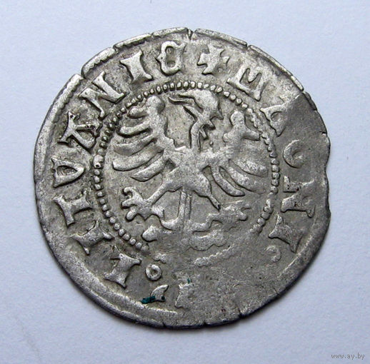 Полугрош Александр Ягелончик, остатки штемпельного блеска