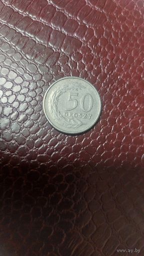 Монета 50 грошей 1992г. Польша. Хорошая!