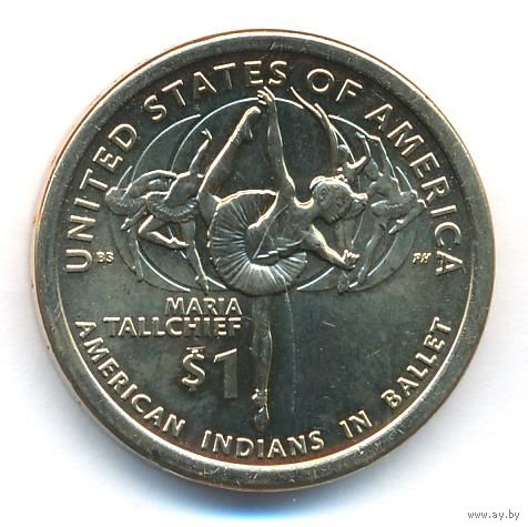 1 доллар США 2023 год Сакагавея Мария Толчиф индейцы в балете двор Р _состояние UNC