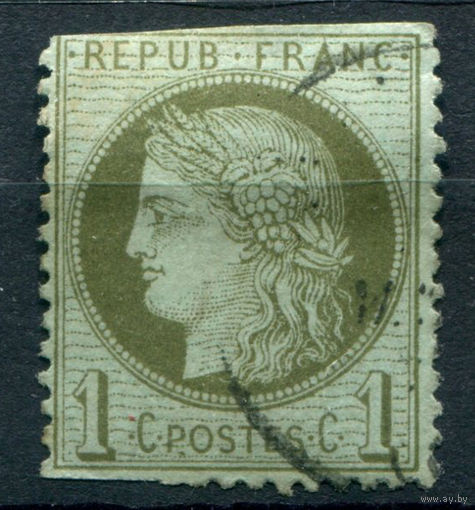 Франция - 1871/73г. - Церера, 1 с - 1 марка - гашёная [Mi 45]. #2-Fr-33-A-1