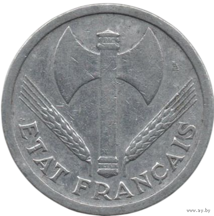 ФРАНЦУЗСКОЕ ГОСУДАРСТВО. 2 ФРАНКА 1943.