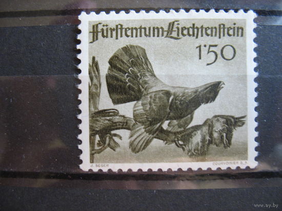 Лихтенштейн. Тетерев. 1946г.  каталог - 8.50 евро. 2 фото. см. условие.