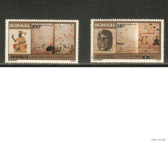 Сенегал-1992 (Мих.1243-1244) ,  ** , Личности, Король Мали, Карта(полная серия)