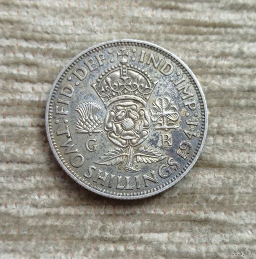 Werty71 Великобритания 2 шиллинга 1941 Георг 6 серебро
