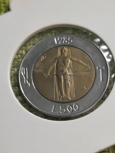 Сан Марино   500 лир 1985 г ( в холдере  , борьба с наркотой ?)