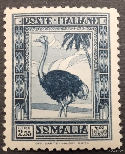 Итальянская колония Сомали 1932г. Страус. Высокая цена каталога.